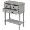 Narrow Console Table, Slim Sofa Table With Three Storage Drawers And Bottom Shelf For Living Room, Easy Assembly - Gray Wash - Image 10