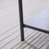 Upholstered Ottoman Coffee Table Foot Rest With Metal Legs And Wooden Storage Shelf - Charcoal - Image 10