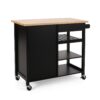 Contemporary Kitchen Cart With Wheels - Black - Image 8