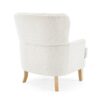 Vintage Style Club Chair, Granular Plush Fabric, Rubber Wood Legs - Almond - Image 16