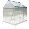 6.3'x6.2'x7' Polycarbonate Greenhouse, Heavy Duty Outdoor Aluminum Walk-In Green House Kit With Rain Gutter, Vent And Door For Backyard Garden - Aluminium - Image 6