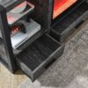 Electric Fireplace Media TV Stand With Sync Colorful LED Lights - Dark Rustic Oak - Image 12