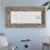 Full Length Rectangle Floor Mirror With Distressed Wood Frame - Brown - Image 3