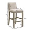 Bar Stools (Set of 2), Rubber Wood Frame, Retro Bar Chairs Suitable For Kitchen Island - Beige / Gray - Image 3