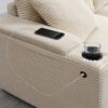 Convertible L Shaped Sectional Corner Couch With Armrest Storage Cup Holders USB Charger, Irregular Corner Oversized Comfy Modular Sofa - Beige - Image 10