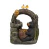 Decorative Two Tiered Water Fountain With Woodland Animal Design, Outdoor Fountain With Light And Pump - Dark Gray - Image 2