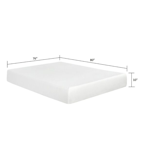 10" Plush Gel Memory Foam Mattress For King Bed With Cooling Technology Aloe Vera Cover - White