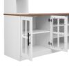 Wall Unit Entertainment Center With Bookshelves For TVs Up To 80", Modern TV Stand Media Console With Cabinets, Tempered Glass Doors And Adjustable Shelves For Living Room - White - Image 20