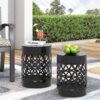 Delight - Powder Coated Iron End Table, (Set of 2) - Black - Image 2