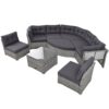 Elegant Patio Furniture Set Outdoor Daybed Rattan Sectional With Cushions And Center Table - Gray - Image 23