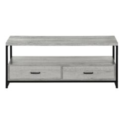 TV Stand, Console, Media Entertainment Center, Storage Drawers, Living Room, Bedroom, Contemporary, Modern - Gray