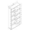 Mid-Century Display Cabinet, Open Back Display Cabinet With 8 Shelves - White / Dark Taupe - Image 6