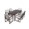 Patio Dining Set Outdoor Dining Table And Chair Set With And Removable Cushions For Patio, Backyard, Garden - Dark Brown - Image 12