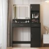 Vanity Desk With Mirror And LED Light Strip, Dressing Table With Large Drawer, 3 Level Storage Dresser & 3 Lighting Modes Adjustable Brightness, Suitable For Bedroom - Black - Image 2