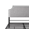 Queen Bed Frame Traditional Upholstered Metal - Gray - Image 3