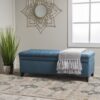 Juliana - Storage Ottoman With Stylish Designб Fabric And Birch Legs - Blue - Image 4