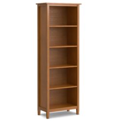 Warm Shaker - 5 Shelf Bookcase, Handcrafted - Brown