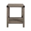 Rustic Industrial X 2 Tier Side Table - Gray Wash - Image 2
