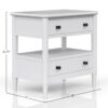 Open Nightstand With 2 Drawers - White - Image 8