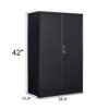 Metal Storage Cabinet With Locking Doors And Adjustable Shelf, Folding Filing Storage Cabinet, Folding Storage Locker Cabinet For Home Office, School, Garage - Black - Image 9