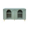 Accent Cabinet Lacquered Wooden Cabinet With 4 Glass Doors Sideboard Buffet Server Cabinet Storage Cabinet, For Living Room, Entryway, Hallway, Office, Kitchen And Dining Room - Mint Green - Image 4