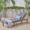 Ariana - Wooden Chaise Lounge With Cushion, Stylish Outdoor Relaxation - Gray - Image 5