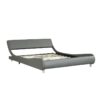 Queen Size Upholstered Platform Bed Frame, Curve Design, Wood Slat Support, No Box Spring Needed - Gray - Image 3