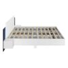 King Size Floating Platform Bed, With LED Lights, Bedside Nightstand - White - Image 5