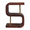 S Curve Brass Bedside Table - Dark Brown - Image 6