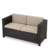 Puerta - Loveseat Outdoor Seating With Water Resistant Cushions - Dark Brown - Image 9