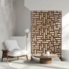 Outdoor & Indoor Privacy Screen Metal Privacy Screen, Freestanding Decorative Privacy Screen - Brown - Image 14