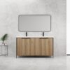 Modern Style Freestanding Bathroom Vanity With Double Resin Sink & Soft Close Cabinet Doors - Light Coffee - Image 4