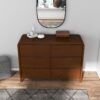 Lionel - Mid-Century Modern Solid Wood 6 Drawer Dresser - Brown - Image 6