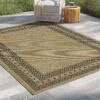 Earth - 2'7" X 7'3" Indoor, Outdoor Area Rug, Polypropylene - Jute / Black - Image 3