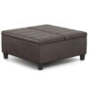 Ellis - Coffee Table Storage Ottoman - Distressed Brown - Image 4