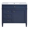 Bathroom Vanity With Top Sink, Modern Bathroom Storage Cabinet, 2 Drawers And A Tip-Out Drawer, Single Sink Bathroom Vanity - Blue - Image 10