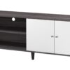 Amidon - TV Stand For Tvs Up To 63", With 2 Storage Shelves & 1 Cabinet, Modern Entertainment Centre For TV In Living Room - Dark Gray / White - Image 5