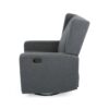Landau - Contemporary Fabric Upholstered Swivel Recliner - Charcoal - Image 10