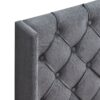 Queen Platform Tufted Upholstered Bed With Wings Design, Strong Wood Slat Support - Gray - Image 9