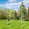 Metal Garden Arch Iron Garden Arbors Gazebo Dia High Birdcage Shape Pergola Pavilion For Wedding Ceremony - Cream White - Image 8