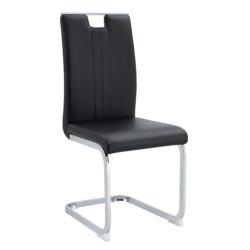 (Set of 4) Material Bow Shaped Chairs Perfectly Integrated Into Industrial And Modern Home Design - Black