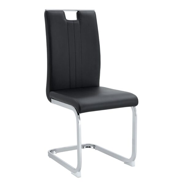 (Set of 4) Material Bow Shaped Chairs Perfectly Integrated Into Industrial And Modern Home Design - Black