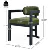 Elegant Upholstered Wood Dining Chair Set With Velvet (Set of 2) - Green / Black - Image 3