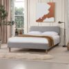 Diego - Queen Low Upholstered Platform Bed - Light Gray - Image 9