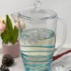 Swirl Unbreakable Plastic Water Pitcher With Lid And Spout, Bpa Free, 2.5 Quarts - Blue - Image 2