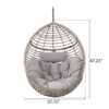 Charming Hanging Basket Chair With Cozy Wicker Weave And Sturdy Metal Frame - Gray - Image 2