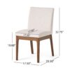 Contemporary Fabric Dining Chairs (Set of 2) - Light Beige / Walnut - Image 4
