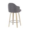 Ahoy - Mid-Century Modern Fixed Height Counter Stool With Natural Legs / Round Chrome Footrest (Set of 2) - Gray - Image 4