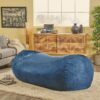 Marlin - 6.5 Foot Cylindrical Bean Bag With Removable Suede Cover - Midnight Blue - Image 4