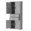 Elegant Storage Cabinet With Multi Functional Space, 2 Drawers With Slide Rails, Adjustable Shelf - Gray - Image 14
